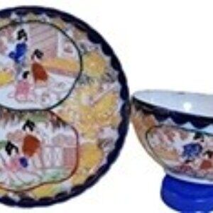 Antique Geishia Girl China Tea Cup Saucer